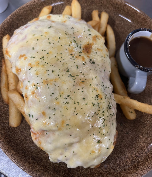 Chicken Schnitzel with Cheese and Tomato Paste